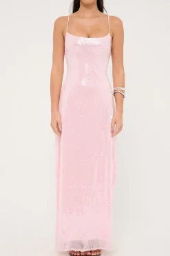 Glisten Sequin Maxi Dress Light Pink