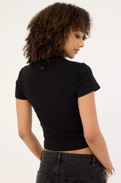 Glitz Slim Fit Tee Black
