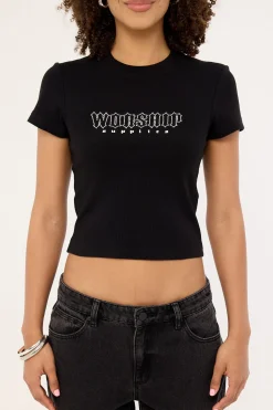 Glitz Slim Fit Tee Black
