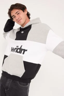 Global Panel Hood Sweat Black/Grey Marle