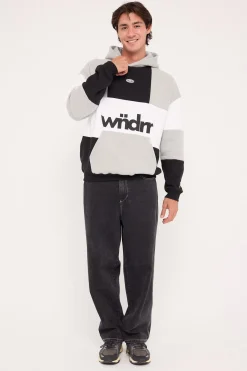 Global Panel Hood Sweat Black/Grey Marle