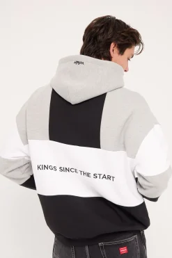 Global Panel Hood Sweat Black/Grey Marle