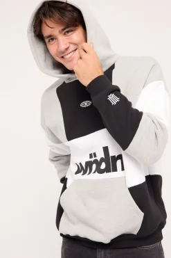 Global Panel Hood Sweat Black/Grey Marle