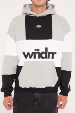 Global Panel Hood Sweat Black/Grey Marle