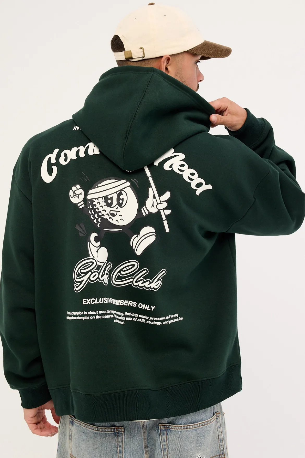 Golfing Boxy Hoodie Dark Green