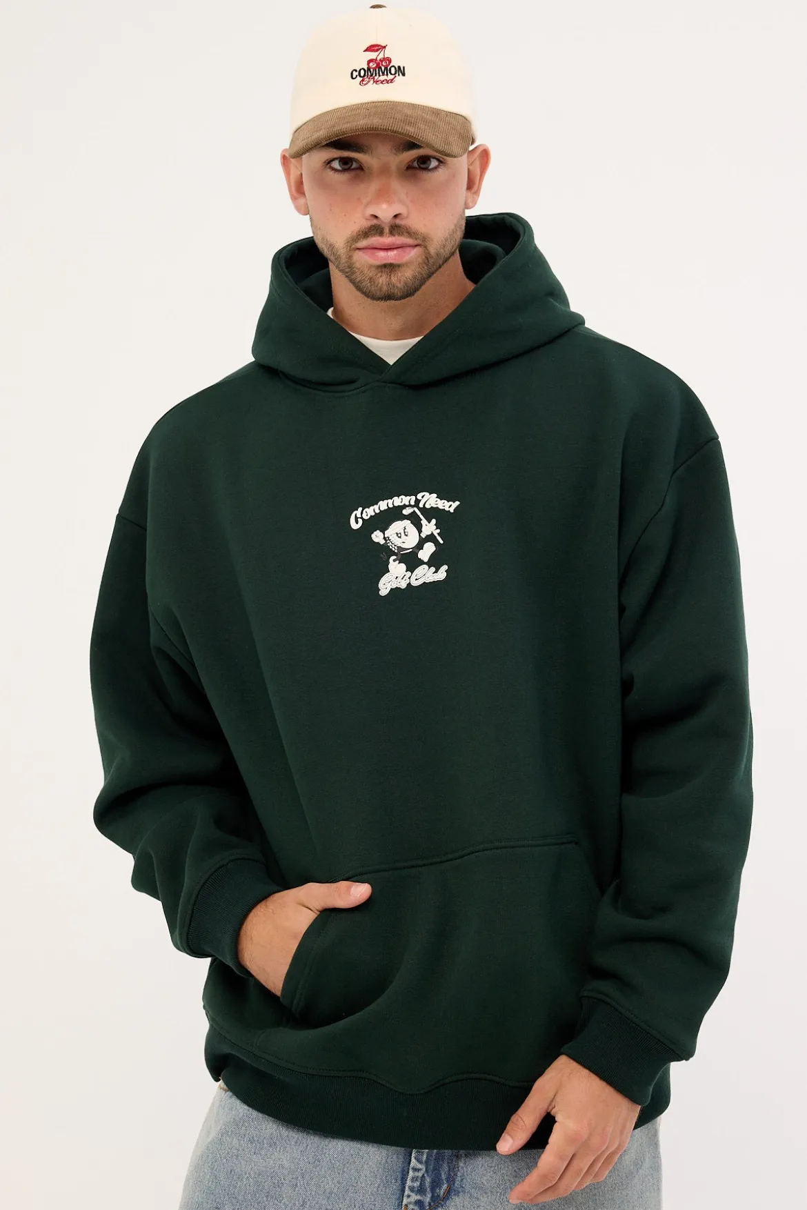Golfing Boxy Hoodie Dark Green