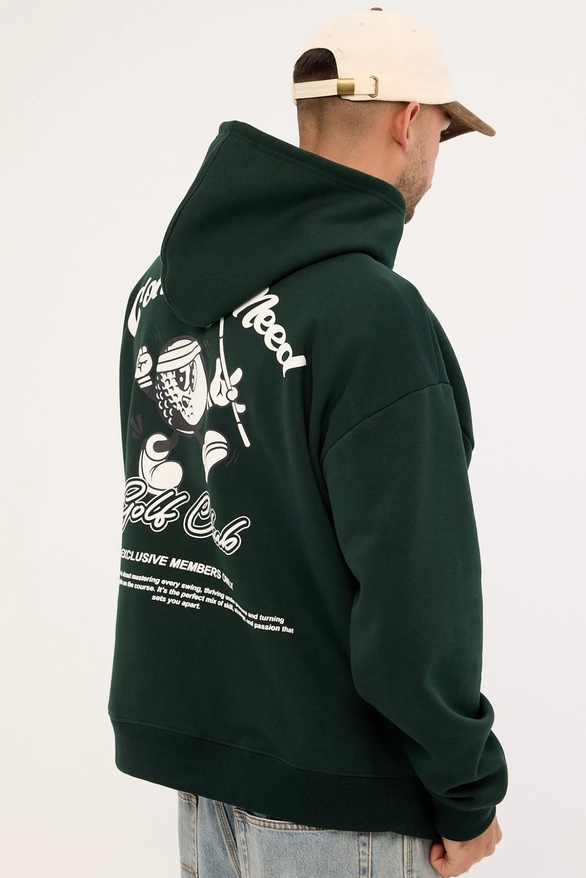 Golfing Boxy Hoodie Dark Green
