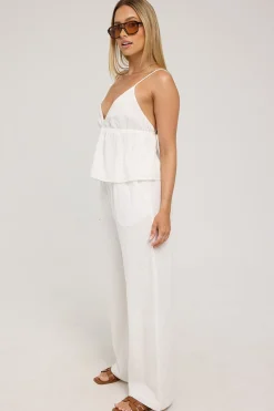 Gracie Broderie Pant White