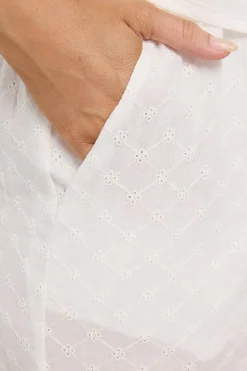 Gracie Broderie Pant White