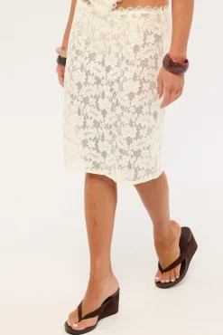 Gracie Midi Skirt Cream
