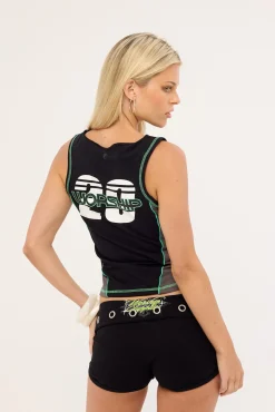 Grand Prix Boat Neck Tank Black