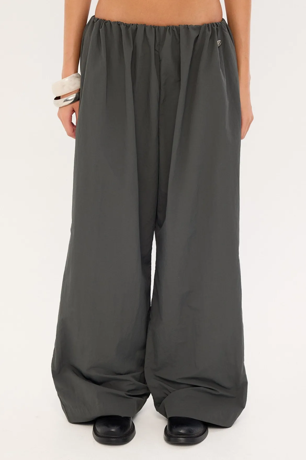 Gravex Nylon Wide Leg Pant Khaki Green