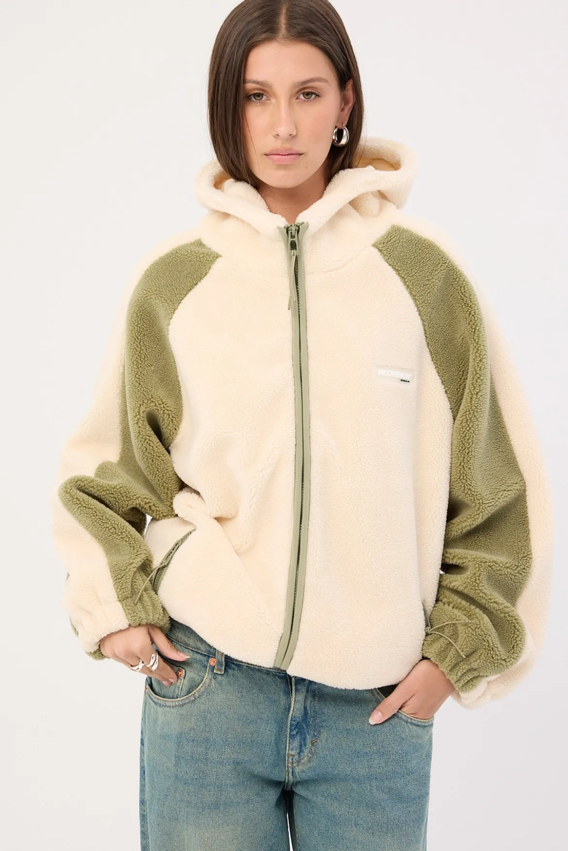 Gravity Hooded Sherpa Jacket Ecru