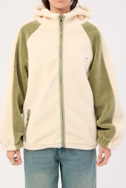 Gravity Hooded Sherpa Jacket Ecru
