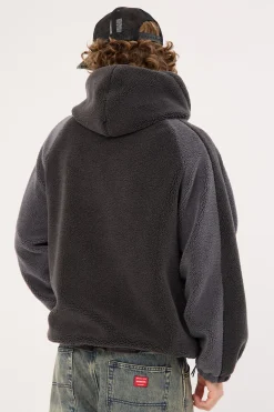 Gravity Hooded Sherpa Jacket Charcoal