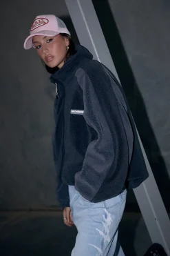 Gravity Hooded Sherpa Jacket Charcoal