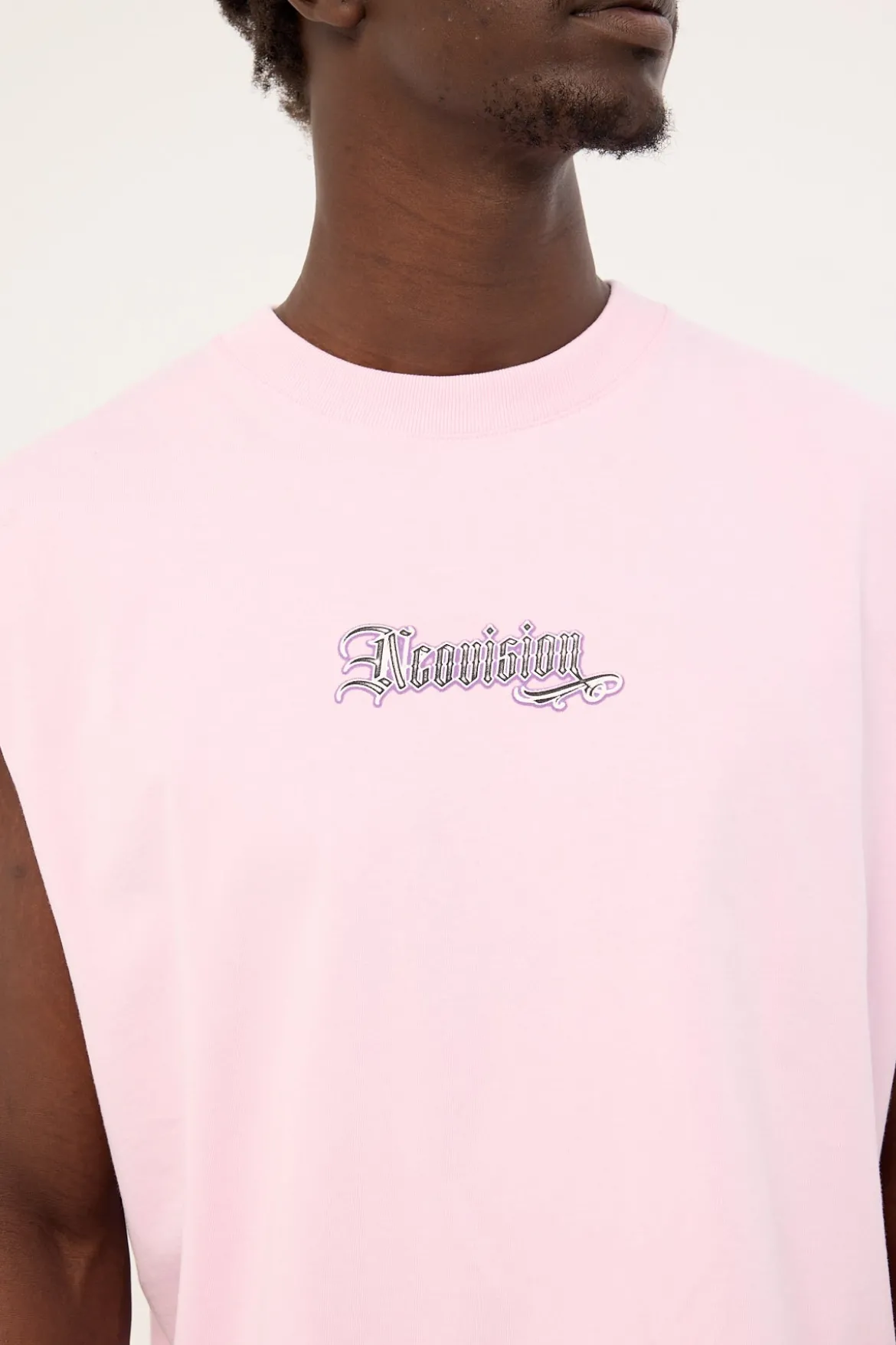 Grime Cropped Muscle Tank Candy Pink
