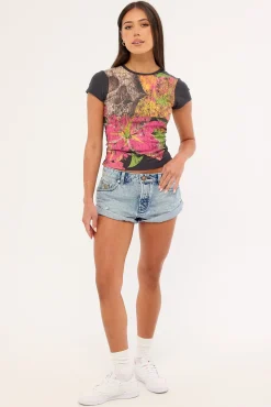 Grimrose Baby Tee Washed Black