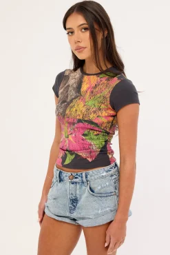 Grimrose Baby Tee Washed Black