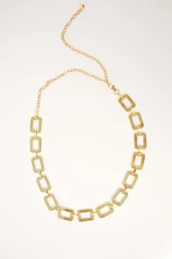 Groovy Rectangular Chain Belt Gold