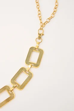 Groovy Rectangular Chain Belt Gold