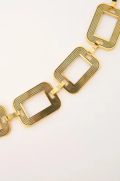 Groovy Rectangular Chain Belt Gold