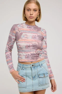 Guess Cargo Denim Skirt GO Tinted Light Wash