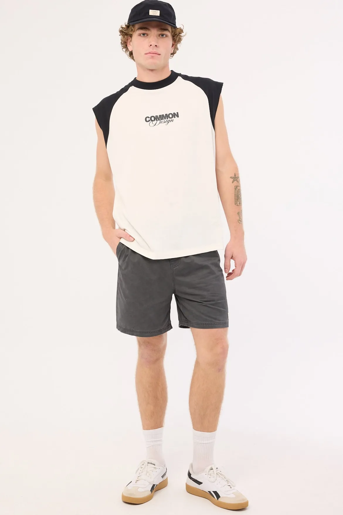 Habitat Elastic Waist Short Washed Steel