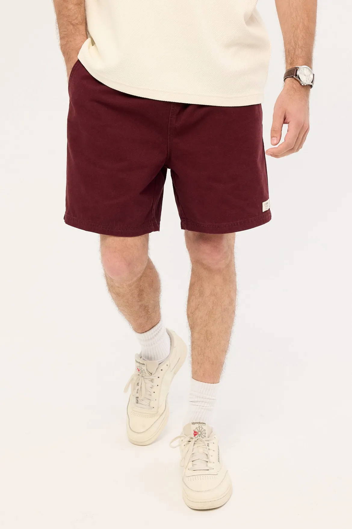 Habitat Elastic Waist Short Washed Merlot