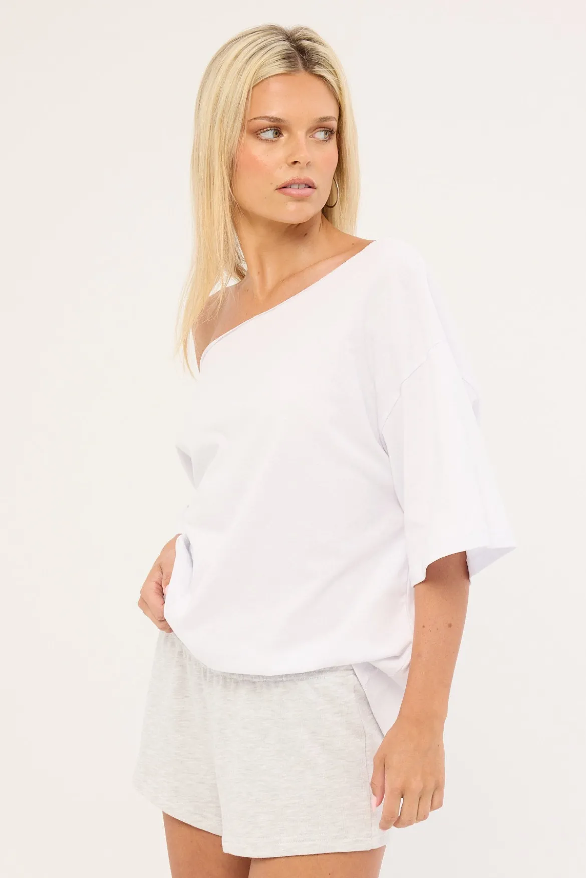 Hailee Low Rise Lounge Shorts Grey Marle