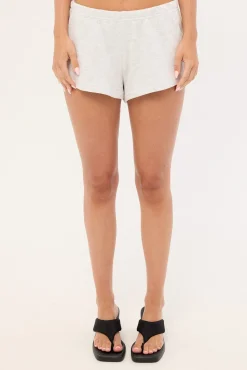 Hailee Low Rise Lounge Shorts Grey Marle