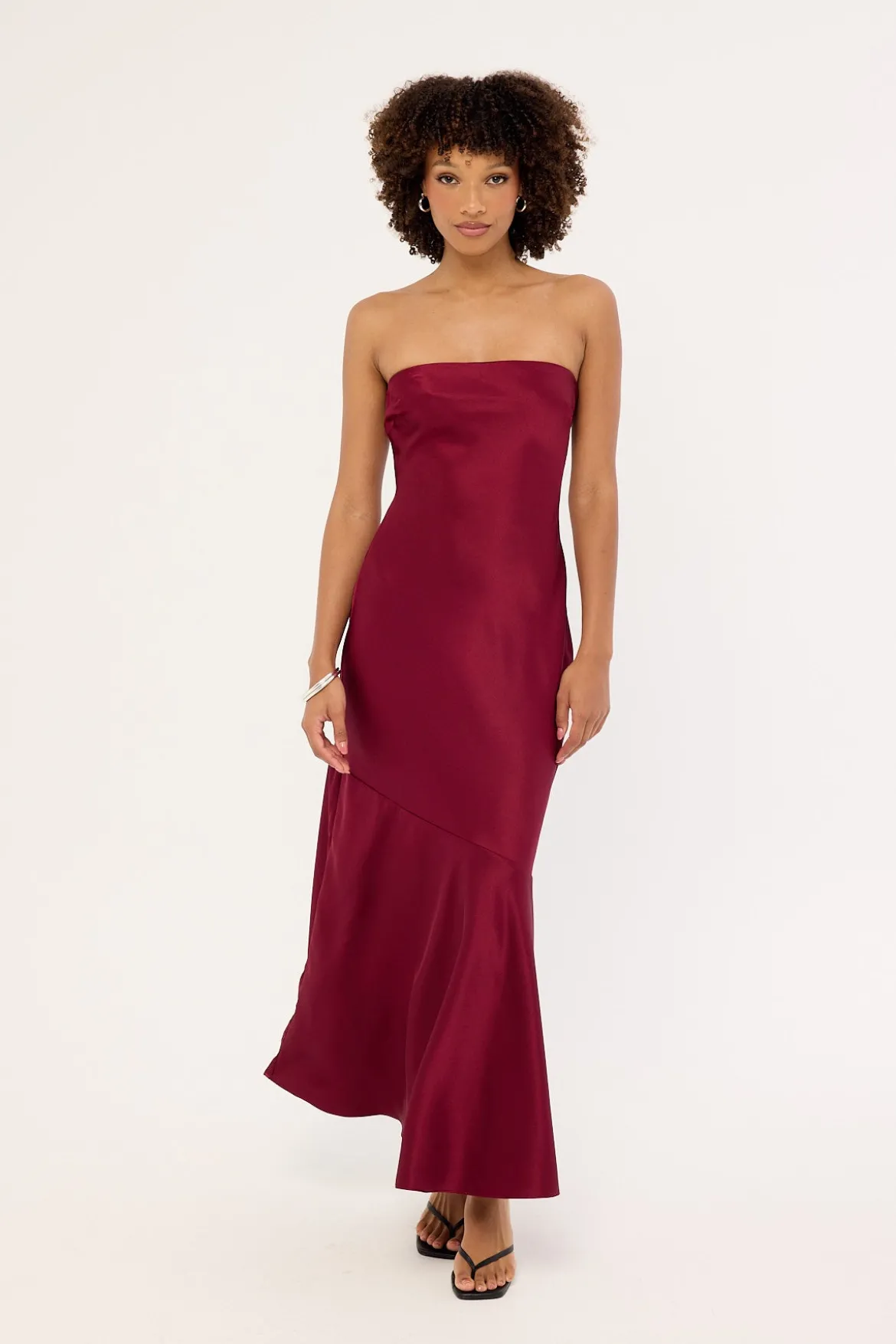 Hallie Strapless Maxi Dress Burgundy