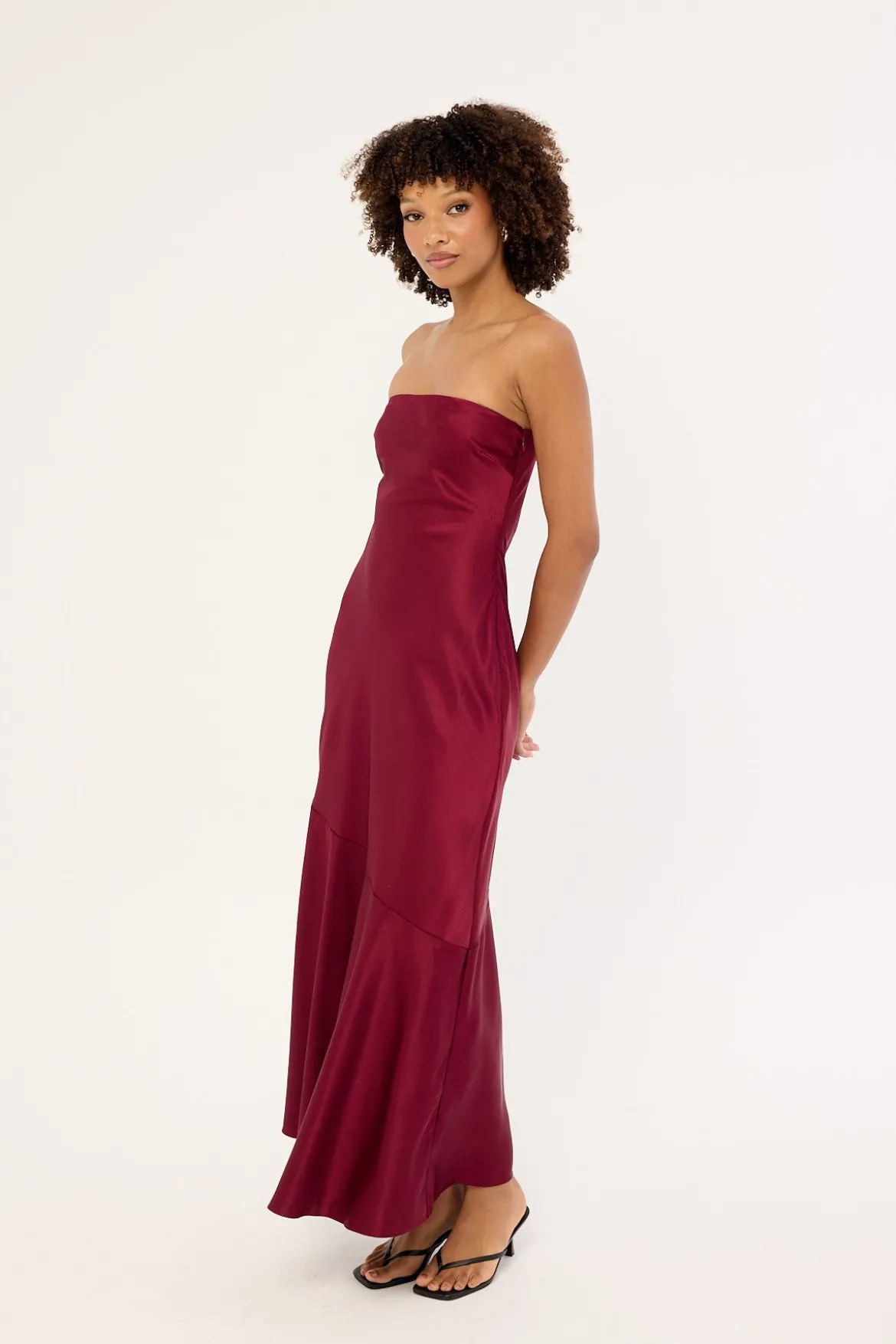 Hallie Strapless Maxi Dress Burgundy