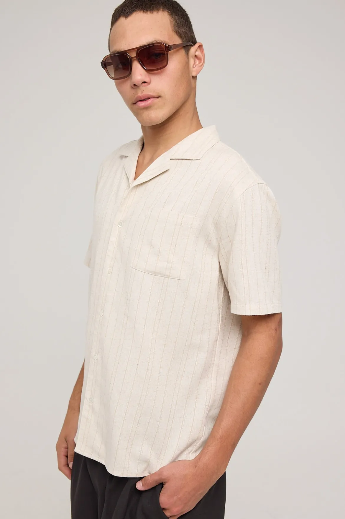 Hampton Resort Shirt Natural Stripe