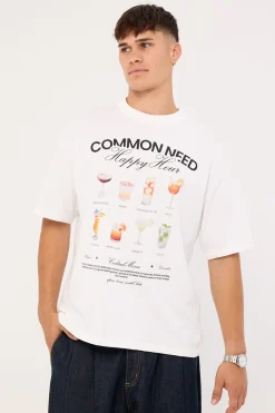 Happy Hour Heavyweight Easy Tee White