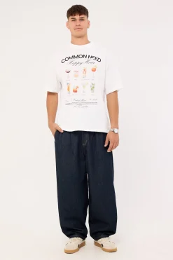 Happy Hour Heavyweight Easy Tee White