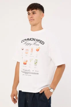 Happy Hour Heavyweight Easy Tee White