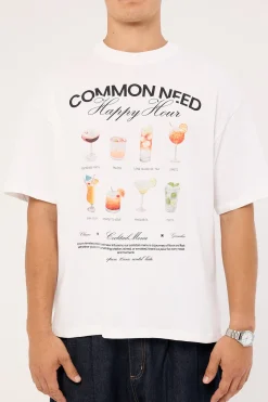 Happy Hour Heavyweight Easy Tee White