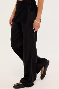 Harlow Lace Wrap Pants Black