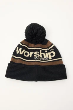 Harry Stripe Beanie Black
