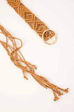 Havana Macrame Belt Brown