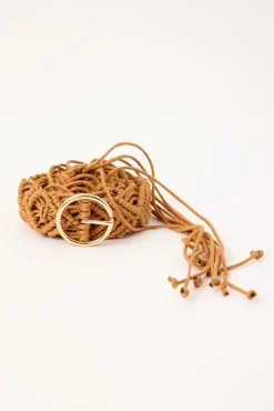 Havana Macrame Belt Brown