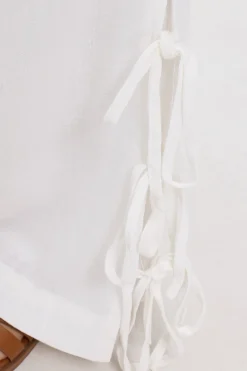 Haven Mid Rise Bow Pants White