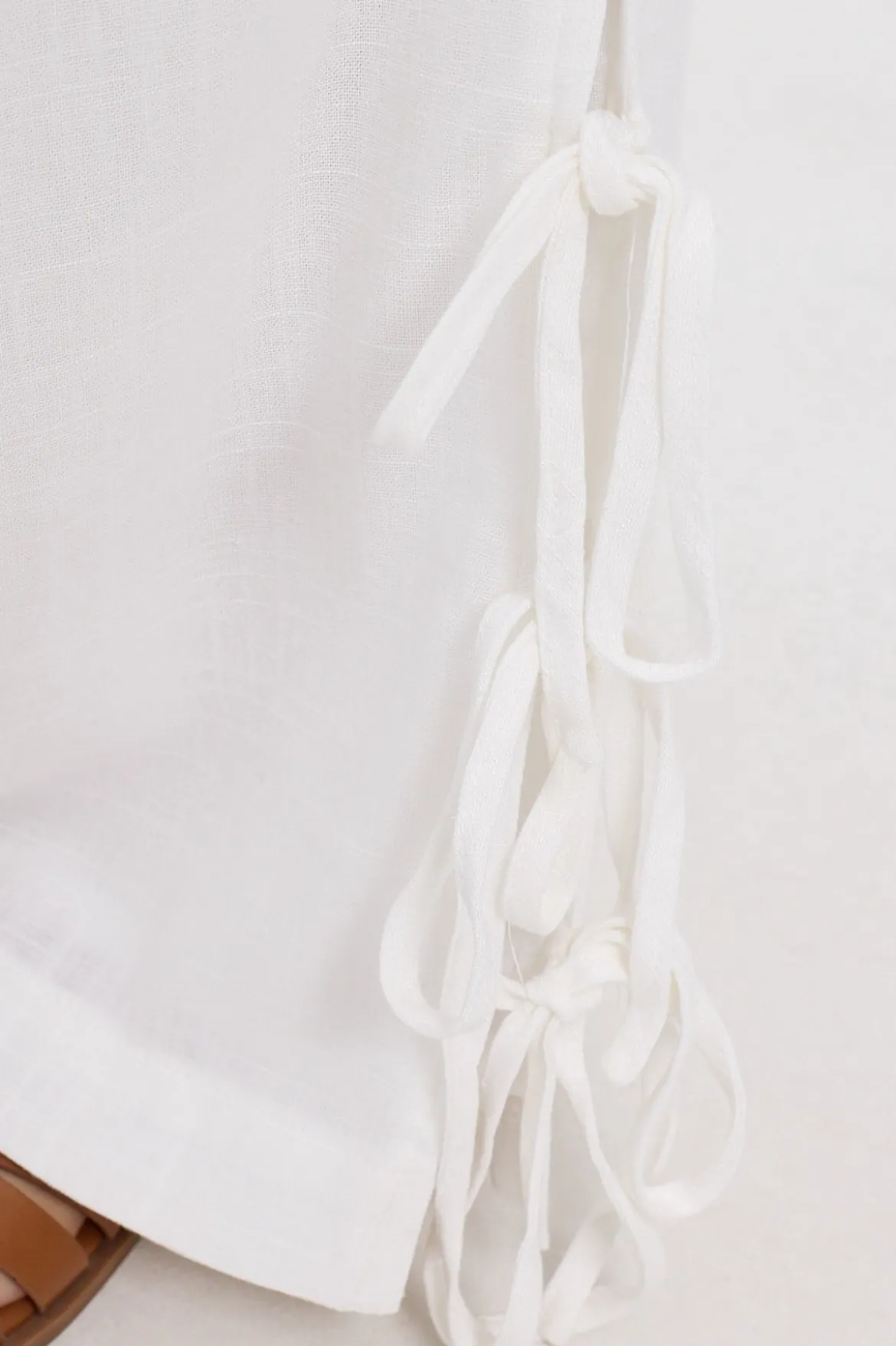 Haven Mid Rise Bow Pants White