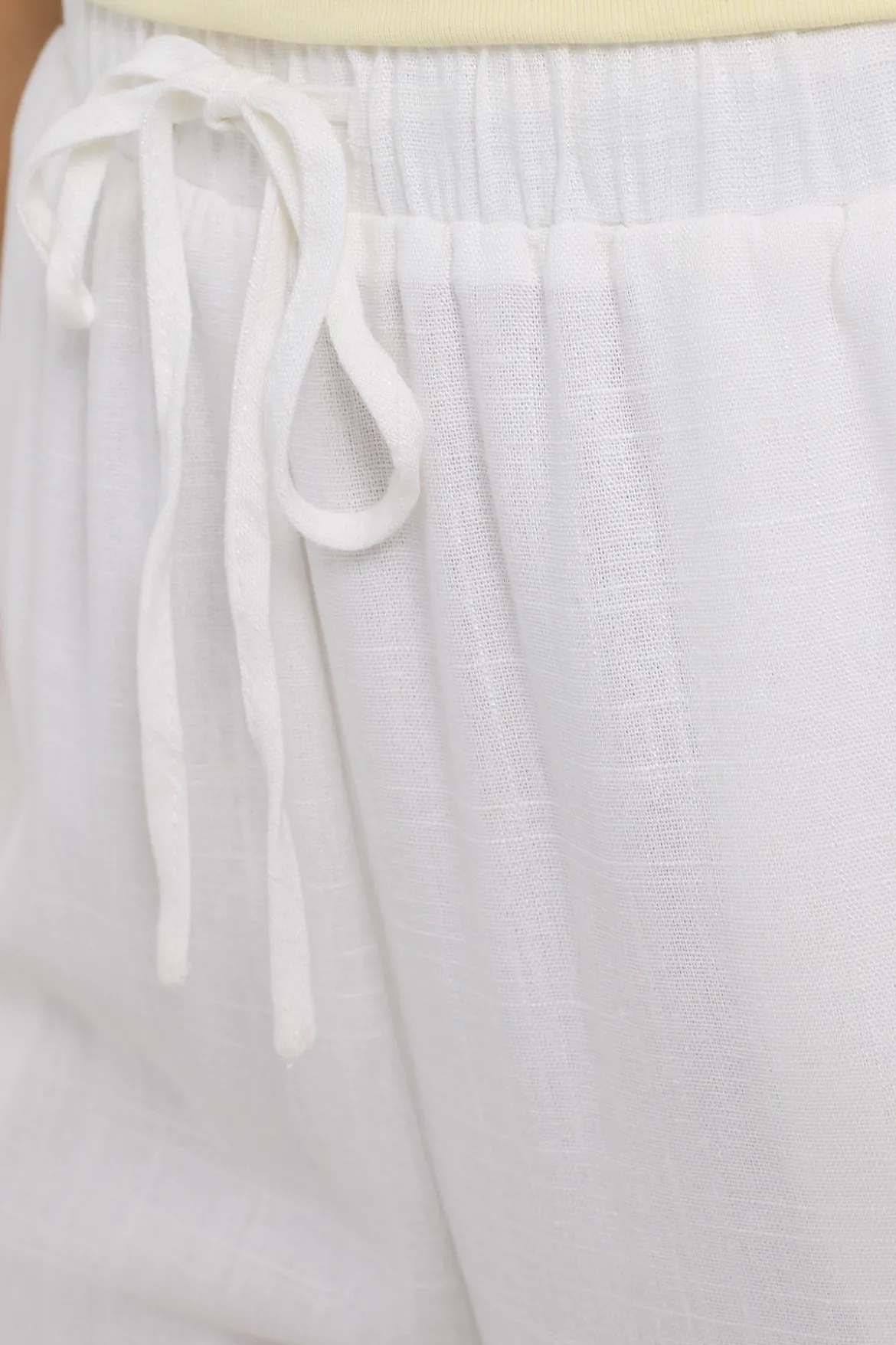 Haven Mid Rise Bow Pants White
