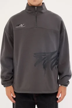 Havok Elastic Quarter Zip Crew Ash Black