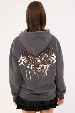 Hawk Relaxed Hoodie Washed Black
