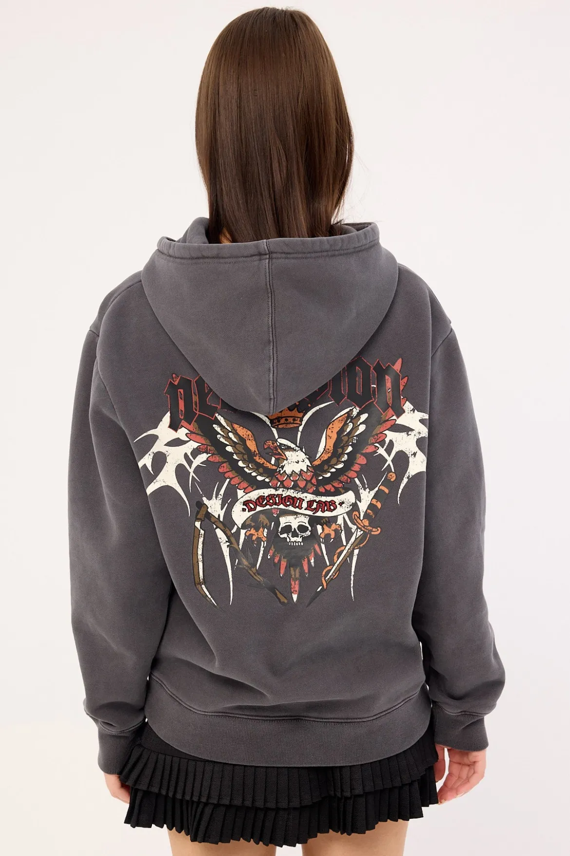 Hawk Relaxed Hoodie Washed Black