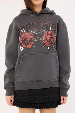 Hawk Relaxed Hoodie Washed Black
