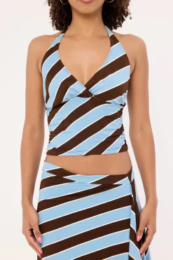 Haya Top Retro Stripe Blue